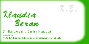 klaudia beran business card