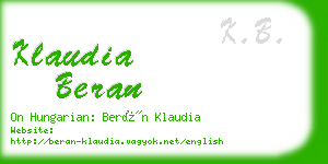 klaudia beran business card